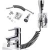Generico EASYSTREMA - Doccetta per Lavandino Universale con Tubo Estensibile 2 Metri - Soffione Rompigetto Lavandino Portatile 3 Getti, Anti-Calcare e Facile da Installare