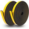 REYOK 2 X Guarnizione Adesiva Nera Singolo lato Nastro Adesivo in schiuma, a celle chiuse, paraspifferi per porte e finestre, con sistema di isolamento acustico, colore giallo 2 X 15 MM