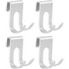 Disnace Set di 4 Ganci per Porta Doccia,Ganci Asciugamani Bagno in Alluminio,Porta Rasoio Doccia Adesivi Ideali per Bagno, Toilette, Cucina, Ufficio, Accessori per Bagno (Argento)