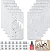 qiwuhai Set 10 piastre riparazione cerniere, 5 cerniere +5 basi finitura argento | Set da 10 piastre di riparazione argento: 5 piastre per cerniere + 5 piastre di base, per armadietti e cassetti.