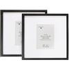 Framelane Set di 2 cornici per foto cornice 30 x 30 in rovere nero FSC con vetro acrilico antigraffio e antistrappo - Passepartout - Montaggio verticale o orizzontale in stile moderno