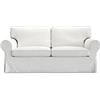 MASTERS OF COVERS Copridivano per IKEA EKTORP 2 Posti - Fodera su Misura in Cotone, Lavabile, Bianco