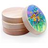 Piuluvor® 4 pezzi disco rotondi in legno, sottobicchieri 10cm, spessore 20mm per dipingere, decorazione parete fai-da-te