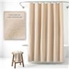 NESTN® Tenda Doccia Lino 180x200cm Beige - 230GSM Impermeabile Antimuffa