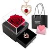 Biglumin Rosa eterna stabilizzata Rose Conservata, Rosa Eterna Vera,Natural Preservada Fiori Confezione Regalo Festa della Mamma Idee Regalo per la Festa della Mamma,Natale,Compleanno Anniversario