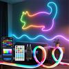 Aigostar Striscia LED Neon RGBIC Smart, 3M 90LED, Controllo Segmenti DIY Colore, APP e Telecomando, Music Sync, 39 Effetti Dinamici, IP44 Impermeabile per Natale, Halloween, Gaming, Feste