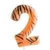 Zi Lan Candela di compleanno con tigre, numero 2, animale della giungla, tigre a righe, 2° compleanno, decorazione per torta a tema zoo, per ragazzi, ragazze, bambini, decorazioni per feste di