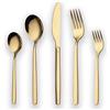 Berglander Set di posate da 30 pezzi, in titanio e acciaio inossidabile, posate dorate, servizio per 6 (oro lucido)