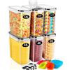 Cinnani Contenitori Ermetici per Alimenti 6 Pezzi, Contenitori Ermetici Alimentari Plastica con Coperchio, Senza BPA Organizer Cucina per la Conservazione di Pasta, Cereali, Muesli, Farina-2.5L