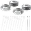 CeTsronixoC 20 Pezzi Vassoio per Vernice Set, Ciotole Vernice Riutilizzabili e Facilmente Lavabili, con 2 Agitatori Vernice e 10 Pipette, per Pittura con Aerografo, Artigianato DIY, Pittura Modelli (Argento)