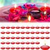 Hengrongshen 50 Pezzi Candele Galleggianti Rosso, 3,5 CM Candela Galleggiante Senza Profumo, Fumo & Goccia, Candele Galleggianti Piscina per San Valentino, Matrimonio, Vacanze, Feste (Rosso)