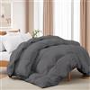 Deodar Piumino in Piuma d'Oca Matrimoniale Invernale 220x240 | 420gr/m² in Piumino e Piume per 4 Stagioni | Tessuto Puro Cotone | Lavabile | Certificato Öko-Tex e RDS | Grigio Scuro