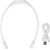 Glomora Lampada da collo ricaricabile tramite USB, 3 livelli di luminosità, lampada da lettura a LED flessibile a 360°, portatile, con braccio pieghevole, per lettura, lavoro a (Bianco)