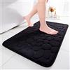 chakme - Tappeto da bagno in memory foam, assorbente per la doccia, zerbino decorativo, antiscivolo per il bagno e il soggiorno, 60×90 cm, nero