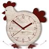 DEKORI Orologio da Parete con Pendolo - Design Gallinella in Legno, Silenzioso e Artigianale, per Cucina Rustica o Casa, 27x32 cm