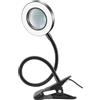 Comioke Lampada con Lente di Ingrandimento 5X, Lente Ingrandimento con Luce, 3 Modalità Colore, 10 di Luminosità, per Artigianato, Cucito, Lettura, Apprezzamento di Gioielli (Nero)