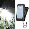 YZYOE Enhanced 73 LED Outdoor Clip Luce, Illuminazione portatile con sensore di movimento, Solari e USB alimentate da, luce del percorso di 3 modi.