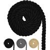FORBELL Cordino in cotone, corda macramè, varie dimensioni, corda in cotone per artigianato, regali, (nero, 20 mm (10 m)