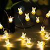 Wishstar Catena diLuci Figure di Coniglietti, Catena diLuci Pasquali Micro LED 220cm, Luci di Pasqua, a batteria, pasquali led, Interni Decorazioni Pasquali