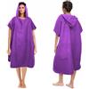 Pameil Poncho da bagno per uomo e donna, asciugamano a poncho, poncho surf in microfibra, lungo ausilio per il cambio con cappuccio per uomo e donna, asciugamano ideale per spiaggia, surf, surf (viola)