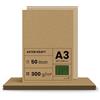 Netuno 50x carta kraft marrone formato A3 297 x 420 mm 300g Aster Kraft carta naturale ecologica vintage rustica per lavoretti creativi cartoncino marrone grande a3 partecipazioni biglietti bomboniere