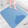 ZAHDMA Tappetino Doccia Antiscivolo 80x80cm,Tappeto Doccia Antiscivolo con Ventose e Fori di Drenaggio,per Vasca,Bagno,Blu