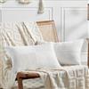 FDTERN Set di 2 Boho Federe de Cuscini per Divano 50x70 in Velluto a Coste Moderno Morbido Motivo a Croce Decorativa Copricuscini per Divano Camera da Letto,Bianco Puro