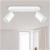 GeyouLux Faretti LED Soffitto Orientabili 350° Bianco a 2 Luci GU10 | Faretti LED Soffitto Senza Lampadina, Moderna Lampadario Faretti per Cucina, Soggiorno, Camera da Letto, Cameretta