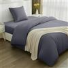 Utopia Bedding Set Copripiumino da 3 Pezzi - Copripiumino 135x200cm, Lenzuolo con Angoli 90x20cm, Federa 80x80cm - (Grigio, Singolo)