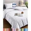Utopia Bedding Copripiumino Singolo - Microfibra Copripiumino 135x200cm + Federa 50x75cm - Bianco