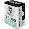 Nostalgic-Art Contenitori di Latta retrò L, Coffee First - Idea Regalo per Amanti della Nostalgia, Grande Scatola da caffè, Design Vintage, 3 l
