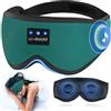 LC-dolida Mascherina per dormire Bluetooth con cuffie, cuffie Bluetooth 3D aggiornate, 100% oscurante, per tutte le stagioni, morbida maschera per gli occhi per dormire per viaggio/pisolino/yoga/relax