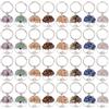 HOBBIESAY 32 Pezzi 8 Colori Albero Della Vita Portachiavi Charmes Bulk Misto Pietra Alberi Della Vita Portachiavi Portachiavi Accessori Chiave Pietra Gemma Alberi Ciondolo Charm Per Borse Decorazione