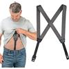 HIKERS - Bretelle nascoste originali per gli uomini sotto i vestiti - Button Fly, Grigio, XXL plus