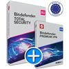 Bitdefender Total Security + Premium VPN | Antivirus Completo e Protezione della Privacy Online | Sicurezza Multi-Dispositivo per Windows, macOS, Android e iOS