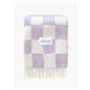 Maison Deux Coperta in lana con motivo a quadri Checkerboard - Viola