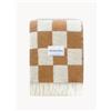 Maison Deux Coperta in lana con motivo a quadri Checkerboard - Marrone chiaro