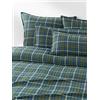 Westwing Collection Copripiumino in flanella a quadri Linsay - Blu, Verde