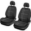 Carlinea XL Cover Set 2 Fodere Sedile Auto Anteriori Universali Nero - Airbag Compatibili ISOFIX - Elastici Antisudore Impermeabili Lavabili