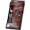 Harrows Freccette Assassin Tungsten PRO | Set di Freccette con Punta in Acciaio con Custodia | 18-40 g Tutti i Pesi| Include Alberi Alamo, Alette Prime da 100 Micron e Custodia da Viaggio (22g)