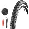 MEGHNA Set da 1/2 pneumatici per bicicletta da corsa, 700 x 40 C, 28 x 1,60 pollici, 42 - 622, con tubi FV 48 mm e leva per pneumatici (2 set (2 pneumatici + 2 tubi + 2 leve per pneumatici), 700 x 40 C)
