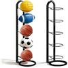 Ruioomeep Supporto per palloni a 5 livelli, supporto per palla verticale, supporto per palla, supporto rimovibile, in metallo, organizer per attrezzi sportivi, per pallacanestro, calcio