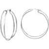 Breil, Collezione Lightline, Orecchini Donna a Doppio Cerchio in Acciaio Lucido, Chiusura a Baionetta, 45 x 42 mm, Idea Regalo Donna