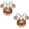 Disney Orecchini Minnie Mouse a Bottone con Pietra Portafortuna Disney da Bambine in Argento, Gioielli Disney, Impreziosito da Zirconia, Pesca