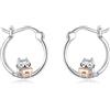 YAFEINI Volpe/gatto/procione/pinguino/axolotl/orso polare/koala/maiale/amore pinguino orecchini in argento sterling animale huggie gioielli regali per le donne, 1, Argento sterling, 1 pezzo