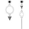 Micory Orecchini asimmetrici da donna in argento sterling 925 orecchini geometrici gioielli regalo per ragazze moglie madre figlia, 32 mm x 4.4 cm, Argento sterling