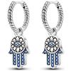 Hapour Orecchini pendenti da donna in argento sterling 925, gioielli mano di Hamsa di Fatima malocchio con zirconi cubici, orecchino pendenti Hoop per orecchie sensibili...