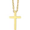 Richsteel Oro Crocifisso Collana Uomo collana Croce Uomo in Acciaio Inossidabile Superficie Liscia Croce Semplice 31MM Catenina 50+5CM Impermeabile Non Scolorisce