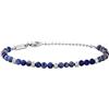 Breil, Collezione Wild, Bracciale Uomo con Sfere in Acciaio Lucido e Pietre Naturali Sodalite Blu, Finitura Matt, Lunghezza Regolabile, Pratica Chiusura a Moschettone