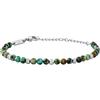 Breil, Collezione Wild, Bracciale Uomo con Sfere in Acciaio e Pietre Naturali in Turchese Africano, Finitura Matt, Lunghezza Regolabile, Pratica Chiusura a Moschettone